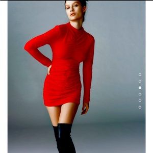 ZARA Front Ruched Dress